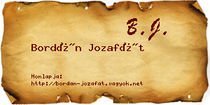 Bordán Jozafát névjegykártya